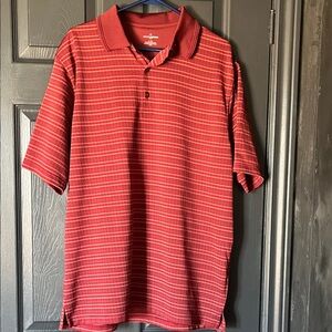 Grand Slam Red Striped Polo Shirt